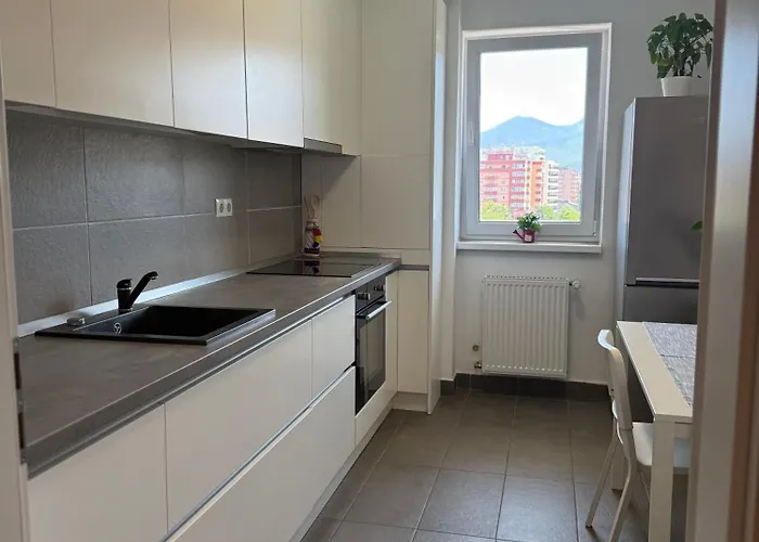 View - Modern Cu Balcon Panoramic Si Lumina Naturala Cu Catre Oras Si Munte