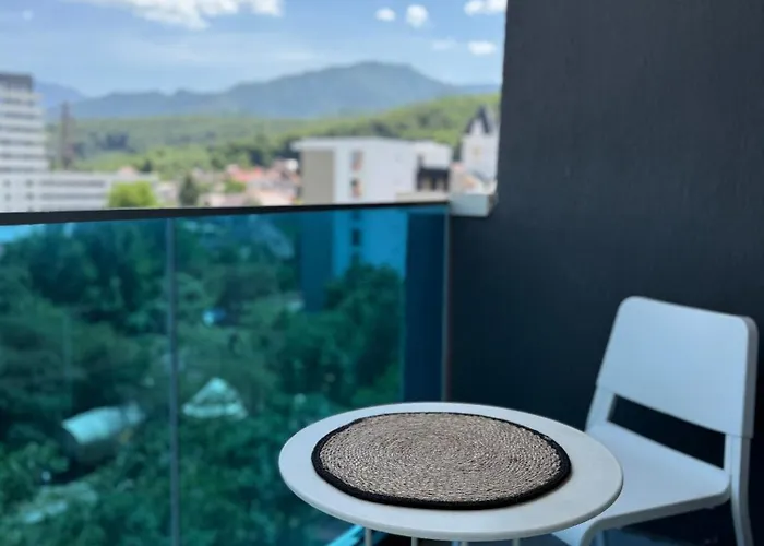 View - Modern Cu Balcon Panoramic Si Lumina Naturala Cu Catre Oras Si Munte